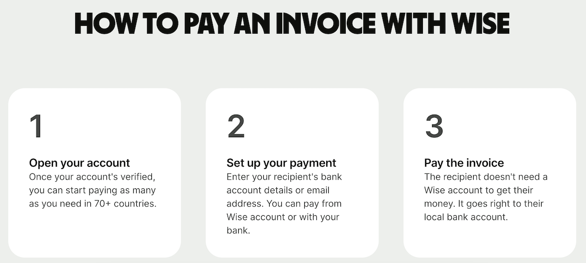 Pay an invoice with Wise