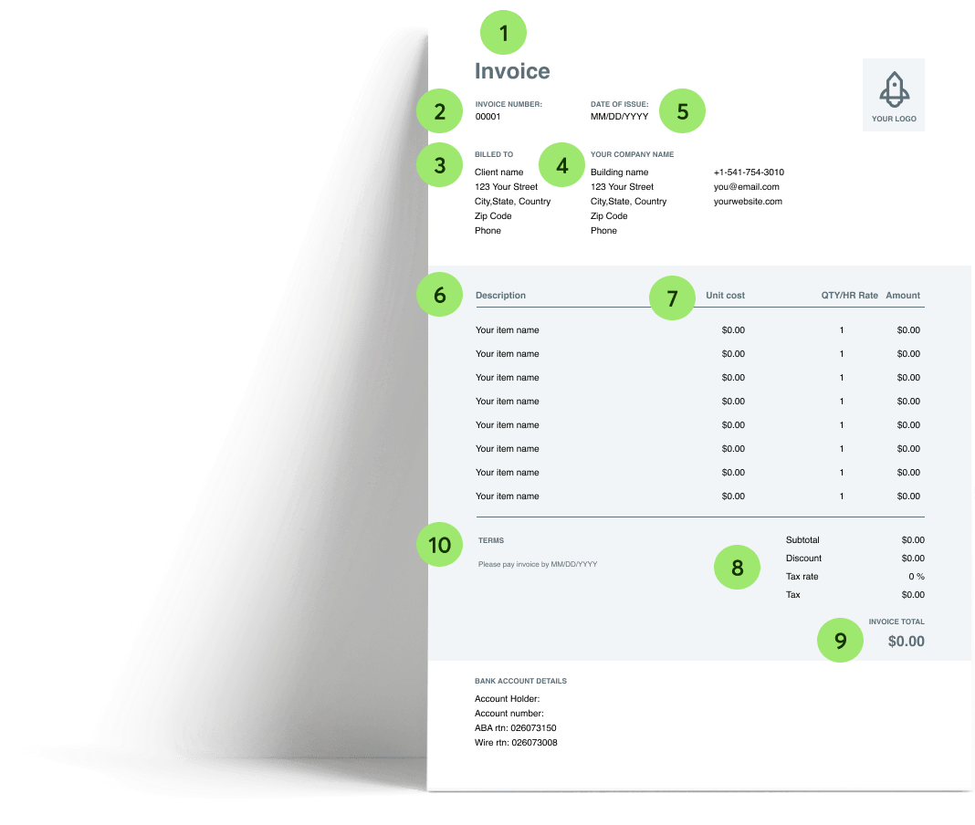 sample invoice