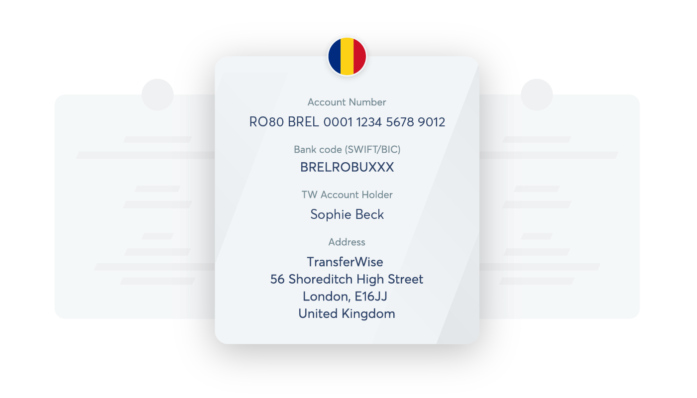Example of RON bank details